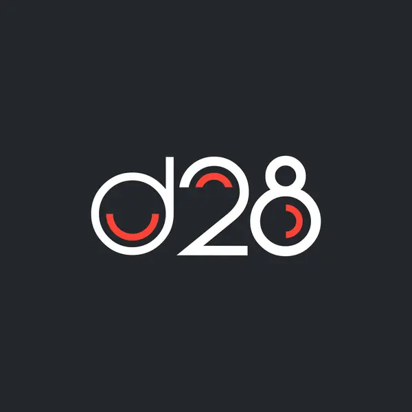 Diseño del logo digital D28 — Archivo Imágenes Vectoriales
