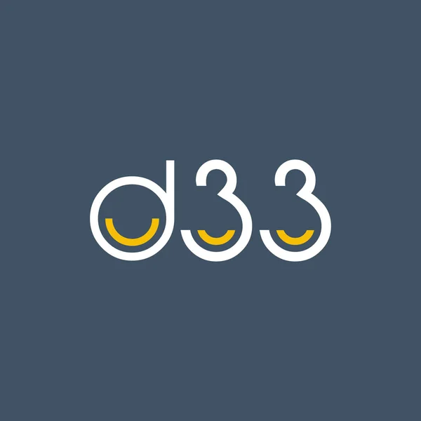 Ontwerp van digitale logo D33 — Stockvector