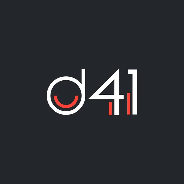 Digital logosu D41 tasarımını — Stok Vektör