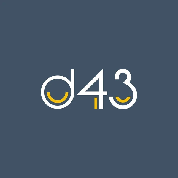 Design of digital logo D43 — Stock Vector