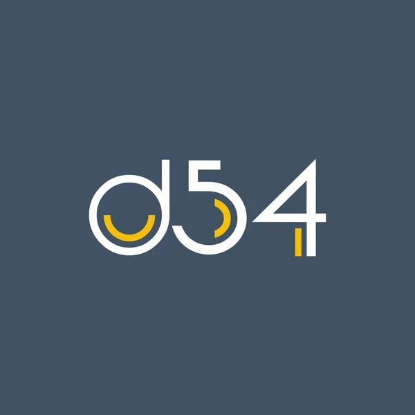 Design of digital logo D54 — Stock Vector