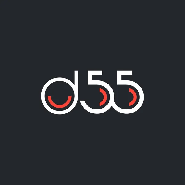 Design of digital logo D55 — Stock Vector