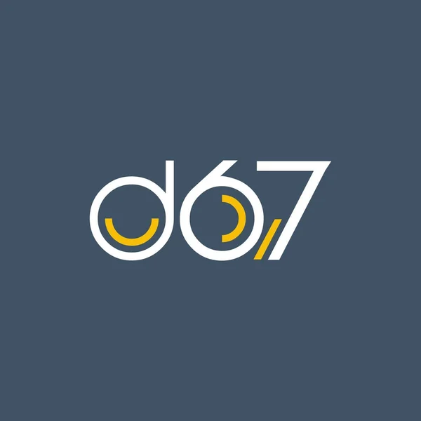 Design digitális logó D67 — Stock Vector