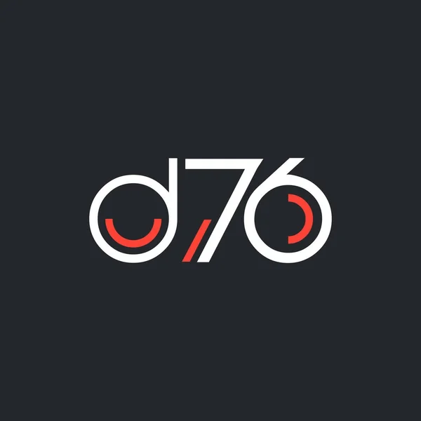 デジタル ロゴ D76 のデザイン — ストックベクタ