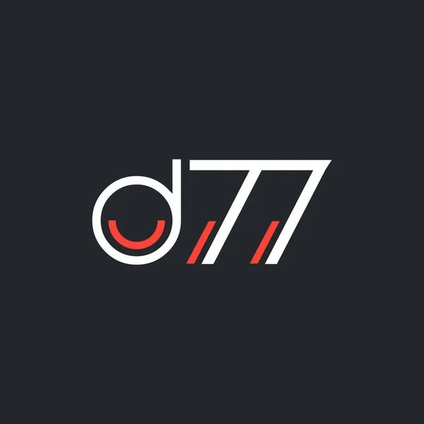 Ontwerp van digitale logo D77 — Stockvector