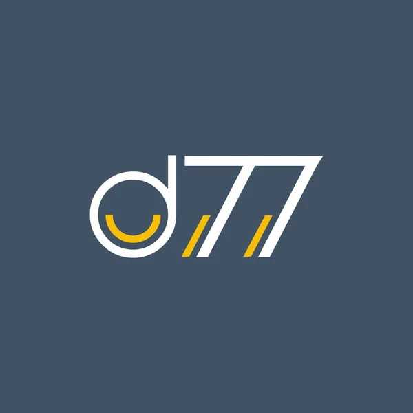 デジタル ロゴ D77 のデザイン — ストックベクタ