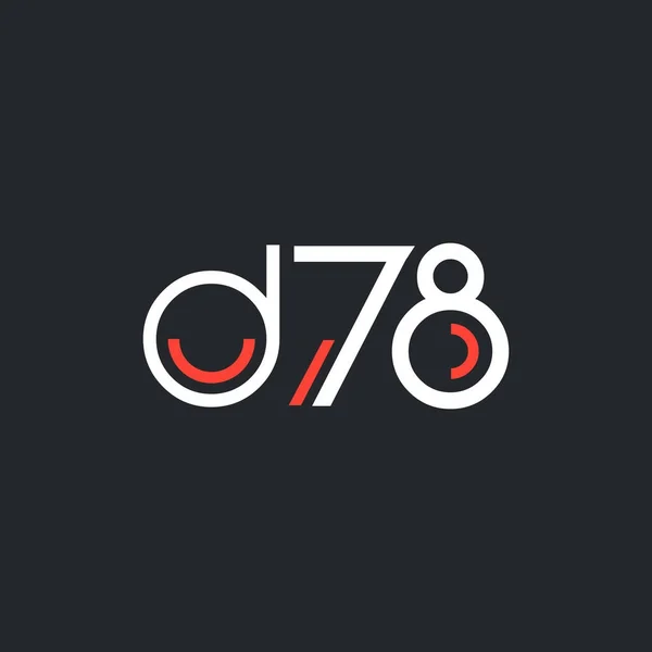 Design of digital logo D78 — Stock Vector