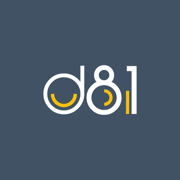 Ontwerp van digitale logo D81 — Stockvector