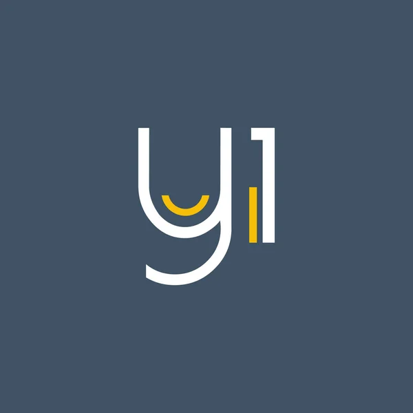 Logo s písmeno a číslo Y1 — Stockový vektor