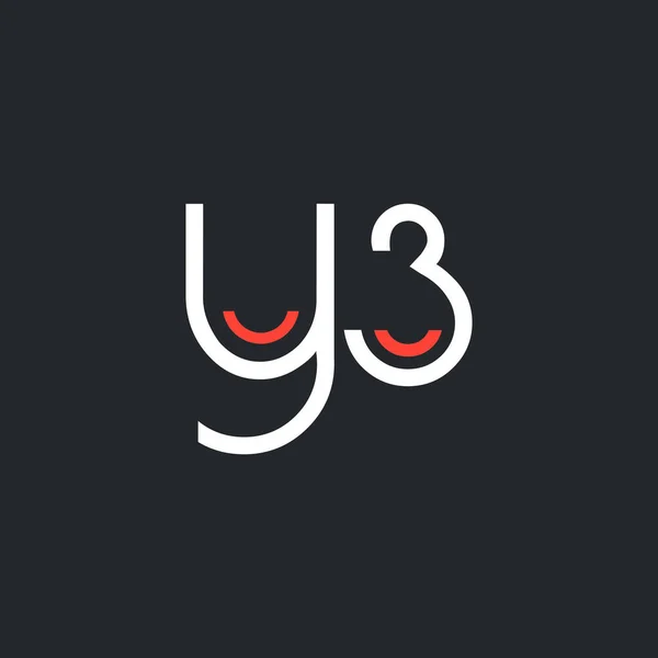 文字と番号 Y3 ロゴ — ストックベクタ