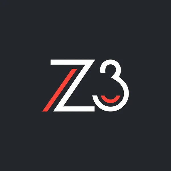 Λογότυπο με γράμμα και αριθμός Z3 — Διανυσματικό Αρχείο