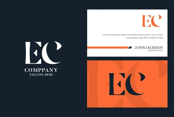 Ec 文字ロゴのテンプレート — ストックベクタ