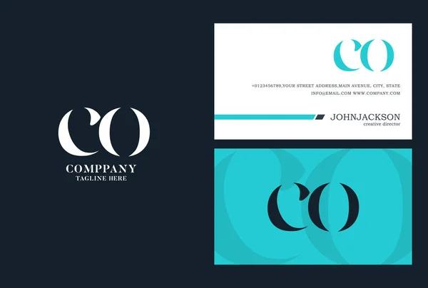 Co Cartas conjuntas Logo — Vector de stock