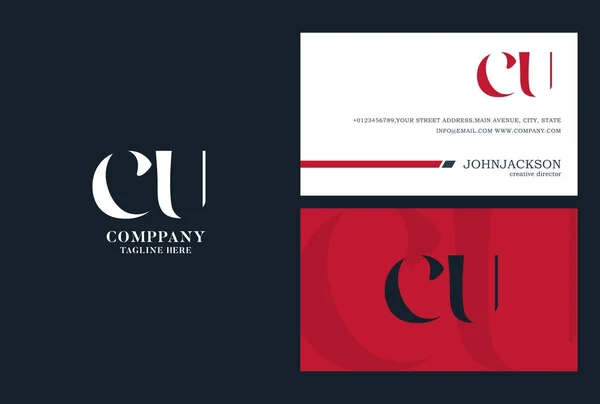 Cu Cartas Comuns Logo — Vetor de Stock