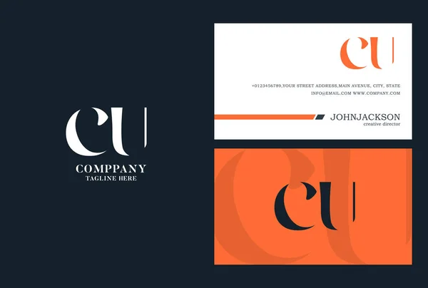 Cu Cartas Comuns Logo — Vetor de Stock