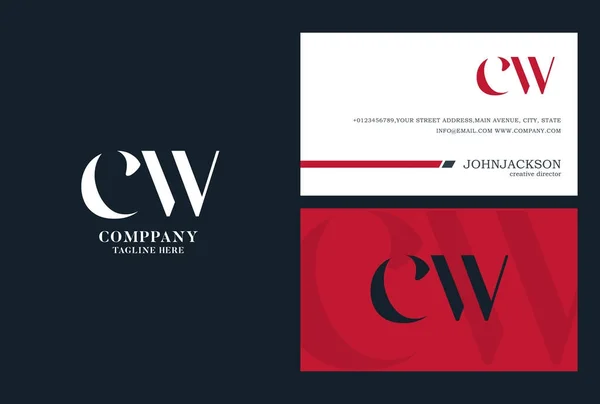 Logotipo de cartas comuns Cw — Vetor de Stock