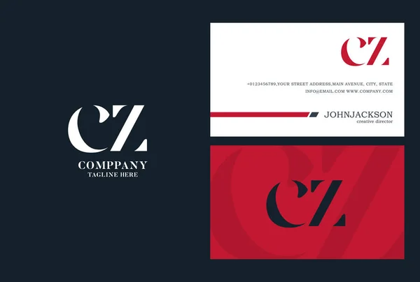 Cz Cartas Comuns Logo — Vetor de Stock