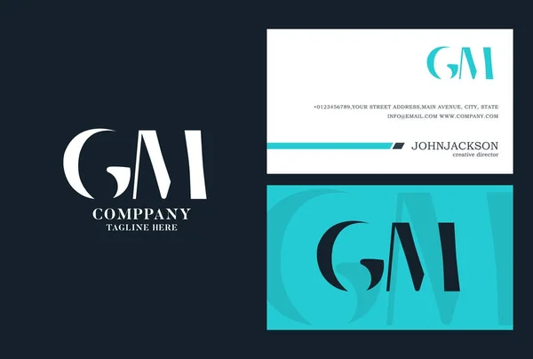 GM Joint Letters Logo — Stock Vector