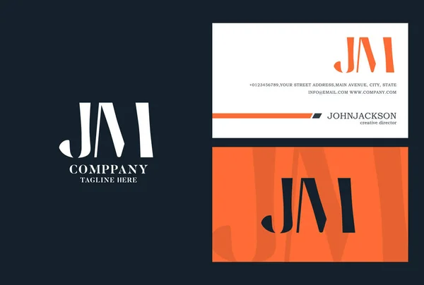 Modelo de logotipo de letras JM — Vetor de Stock
