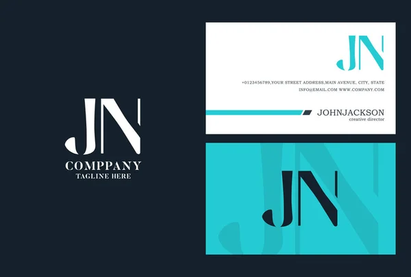 Modelo de logotipo de letras JN — Vetor de Stock