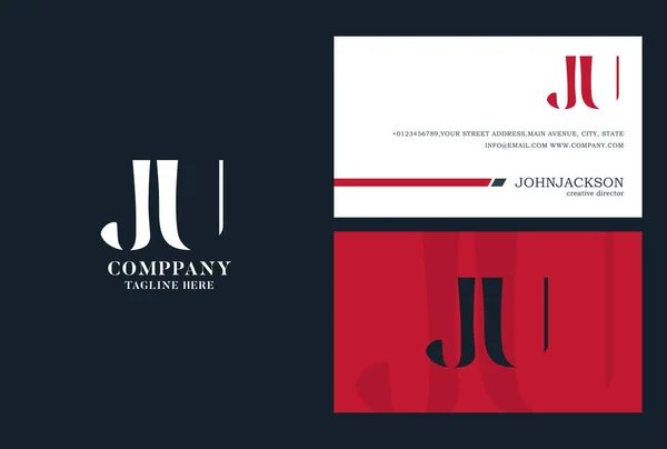 Modelo de logotipo de letras JU — Vetor de Stock