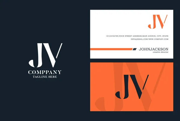 Modelo de logotipo de letras JV — Vetor de Stock