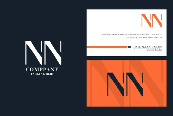 NN Cartas Comuns Logo — Vetor de Stock