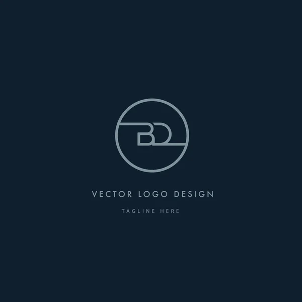 Logo redondo con letras Bd — Vector de stock