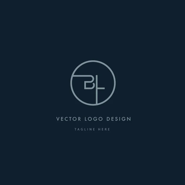 Logo redondo con letras BL — Vector de stock