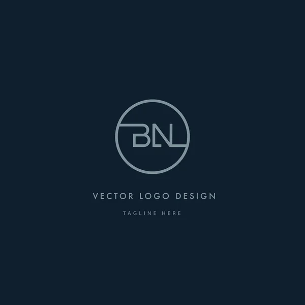 Logo redondo con letras BN — Vector de stock