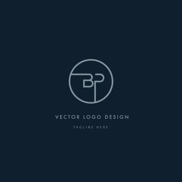 Logo redondo con letras BP — Vector de stock