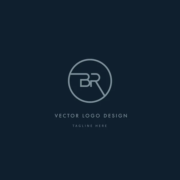Logo redondo con letras BR — Vector de stock