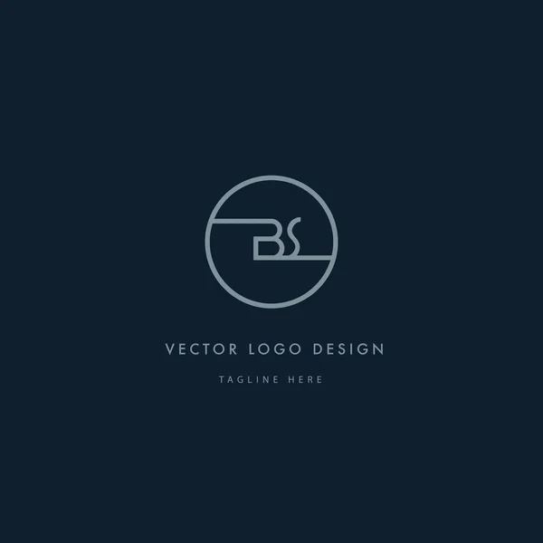 Logo redondo con letras BS — Vector de stock