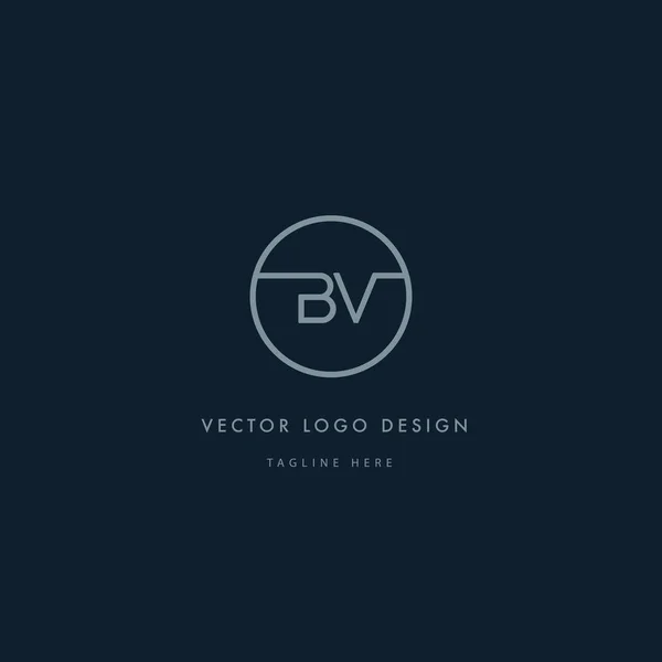 Logo redondo con letras BV — Vector de stock