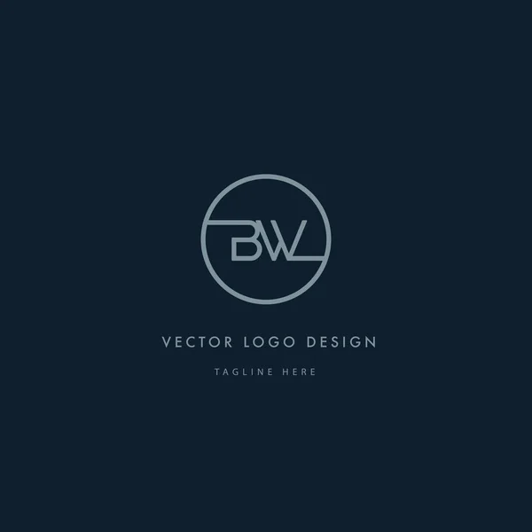 Logo redondo con letras Bw — Vector de stock