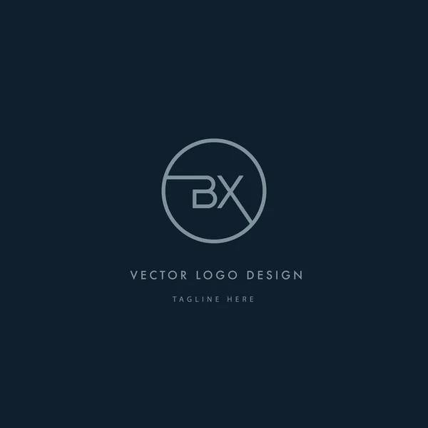 Logo redondo con letras BX — Vector de stock