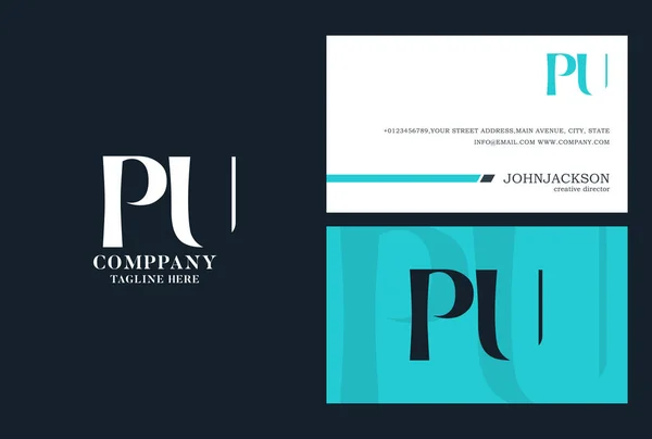 Logotipo com letras conjuntas PU — Vetor de Stock