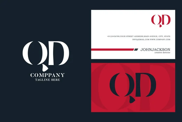 Логотип с совместными буквами Qd — стоковый вектор