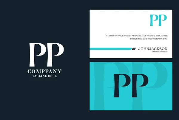 Logotipo com letras conjuntas PP — Vetor de Stock