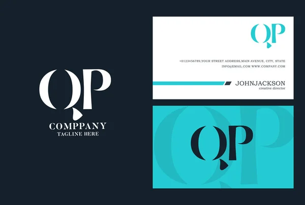 Логотип с совместными буквами QP — стоковый вектор