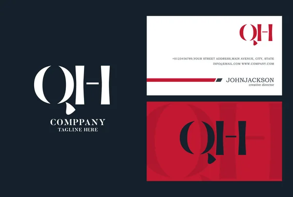 Логотип с совместными буквами QH — стоковый вектор
