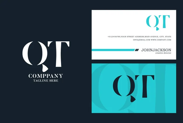 Логотип с совместными буквами QT — стоковый вектор