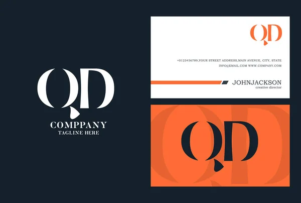 Логотип с совместными буквами Qd — стоковый вектор