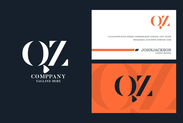Логотип с совместными буквами QZ — стоковый вектор