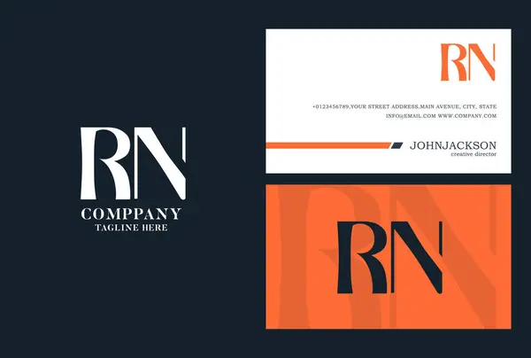 Logotipo com letras conjuntas Rn —  Vetores de Stock