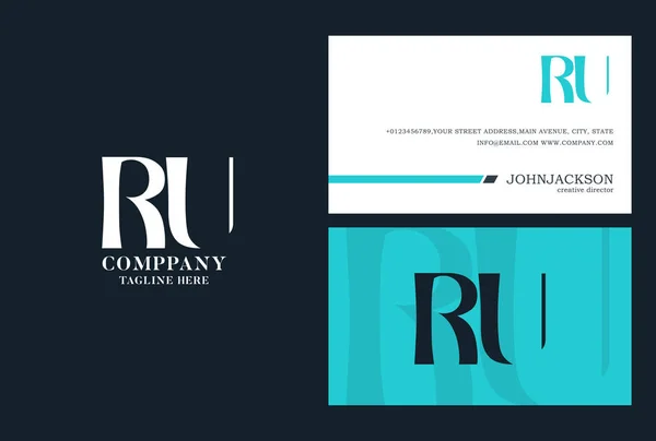 Логотип с совместными буквами RU — стоковый вектор