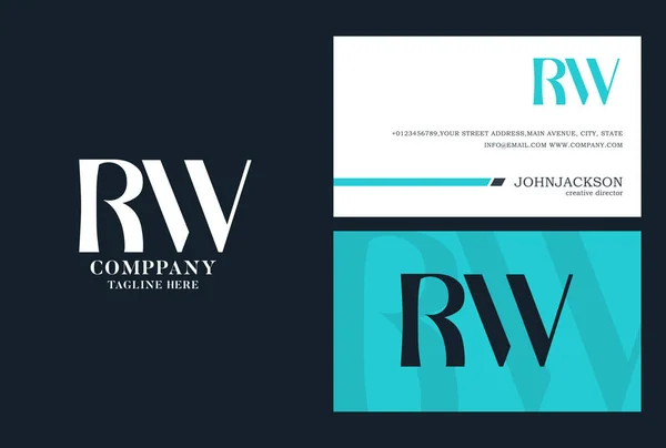 Logo met gezamenlijke brieven Rw — Stockvector