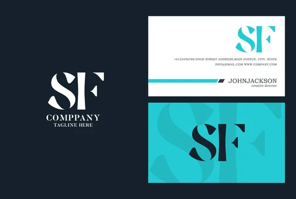 Logo with joint letters sf — Stock Vector