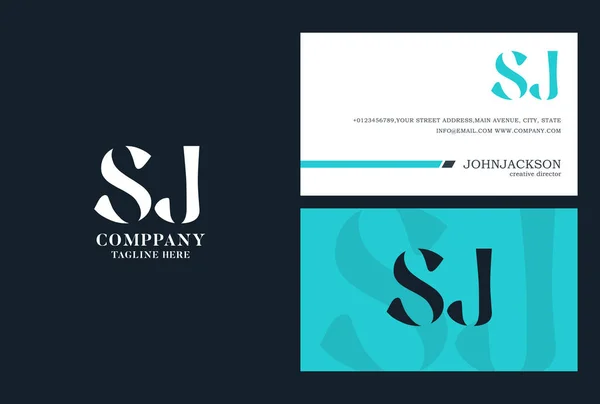 Logo with joint letters sj — Stock Vector