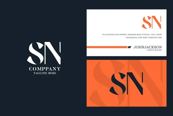 Logo with joint letters sn — Stock Vector